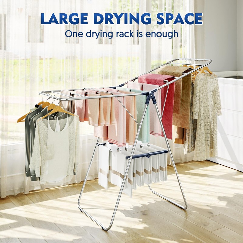 APEXCHASER Clothes Drying Rack, Stainless Steel Drying Rack Clothing with