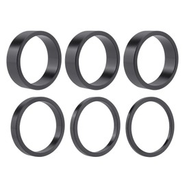 Quacc 6 PCS Headset Spacers 1 1/8" Aluminum Alloy Bike Headset Spacers for MTB BMX Road Bikes 2mm 3mm 5mm 10mm (Black)