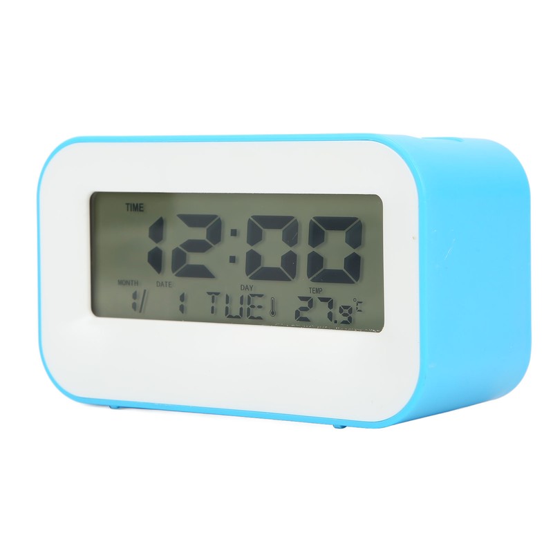 LCD Kids Alarm Clock Backlight Musical Alarms Birthday Reminder Blue