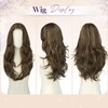 Brown Long Layered Wig with Curtain Bangs Straight Wigs for