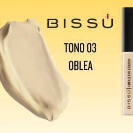 Corrector Líquido Bissú 03 Oblea, Para Ojeras e Imperfecciones, Acabado Mate y Larga Duración