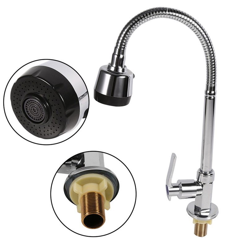Zinc Alloy Swivel Spout Single Handle Sink Kitchen Faucet Pull