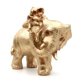 Irayin Elephant Statue - Elephant Ornament with Two Calves, Gold Gift for Women, Mom, Home Decor