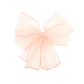 8 Inch Chiffon Hair Bow (Peach)