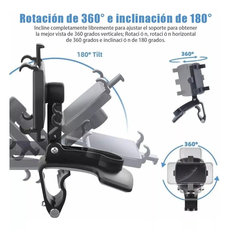 PUNKZZ Soporte Universal Teléfono Móvil Giratorio De 360° Para Auto