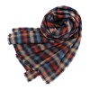 Hiorie Check Stole Double-Sided Brushed 100% Cotton, Large Scarf, Made