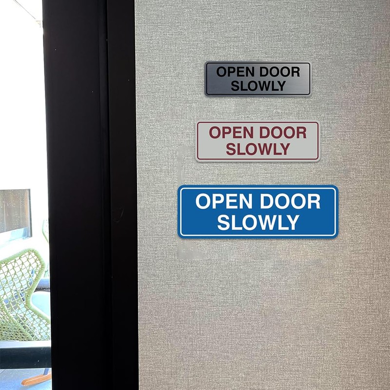 Standard Open Door Slowly Door/Wall Sign -Red - Small 2