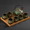 KEYDUACU Japanese Tea Set, Kiln-Formed Ceramic Tea Set, Plum Blossom