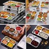 2Pack Stainless Steel Divided Plates Tray with Lids - 4