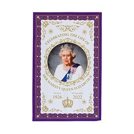 Celebrate the Life of Queen Elizabeth II 1926-2022 Commemorative Tea Towel - A Memorable Souvenir Gift for Home Décor Keepsake Collection Ornament (By LILAJ)