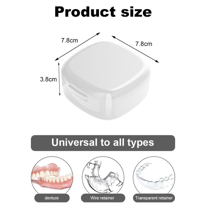 GmeDhc Braces Box with Strainer, Portable Denture Box Cover, Invisible