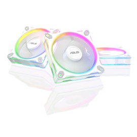 ASUS Prime MR120 ARGB Fan White Triple Pack, 28mm Extra-Thick Frame, Quiet, high-Performance Cooling with PWM Control, 20 ARGB LEDs with Dual-Sided Frame Lighting, Aura Sync Compatibility