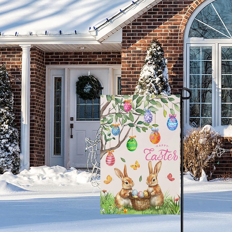 Easter Garden Flag 12x18 IN Double Sided Bunny Garden Flags