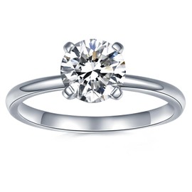 IMOLOVE Moissanite Solitaire Engagement Ring for Women, Women's Engagement Rings Moissanite Promise Rings 1CT D Color VVS1 Clarity Wedding band 925 Sterling Silver with 18K Gold Plated-4.0