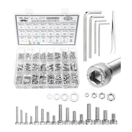 Mr. Pen- Nuts and Bolts Assortment Kit, 810 pcs, Stainless Steel M3 M4 M5 M6 Hex Socket Head, 16 Sizes (8mm to 20mm), Assorted Nuts and Bolts, Screw Assortment Kit with Clear Storage Box