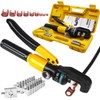 Hydraulic Crimping Tool and Wire Crimping Tool Kit, Range 12AWG-2/0AWG,