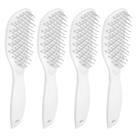 4pcs 9 Rows Hair Brush Multipurpose Portable Scalp Massage Heat Resistance Detangling Rib Hair Comb for Men White