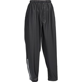 John Deere JD44540P PU Black Stretch Rain pants – Large, Elastic Waist, Reflective Tape on Side Hem, Reflective Logo