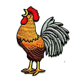 Parche de polipropileno para gallo, pollo, pájaro, bordado, para planchar, ideal para adornar tu ropa, jeans, sombreros, bolsos, chaquetas, camisas o juego de regalo