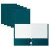 Two Pocket Portfolio Folders, 50-Pack, Teal, Letter Size Paper Folders,