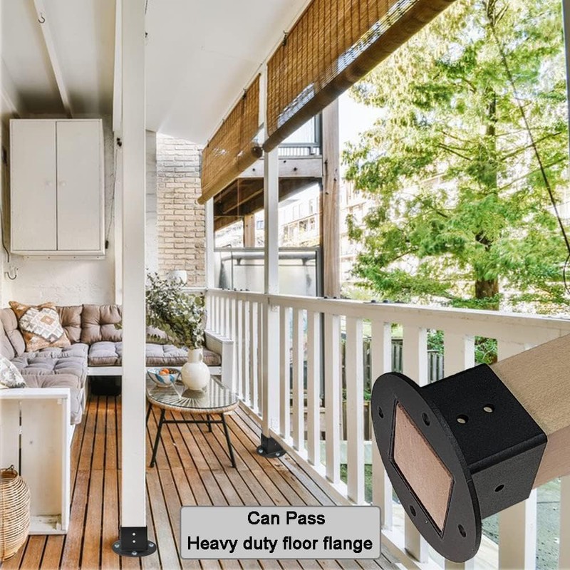 VANROUG 2 x 2 Square Fence Pole Flange Base Pergola
