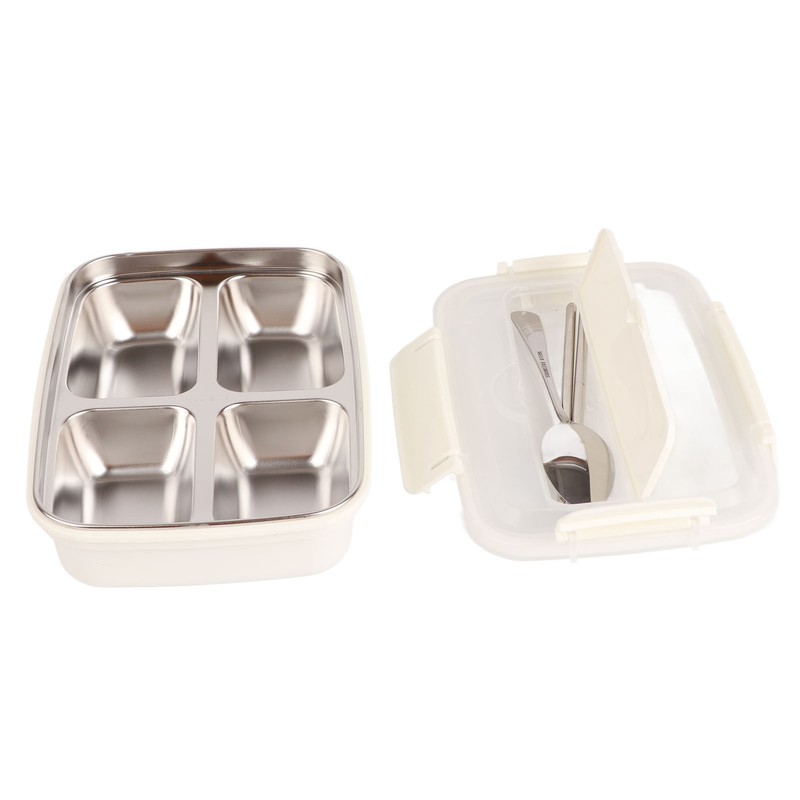 Lunch Box 4 Compartments Design 304 Stainless Steel Matching Tableware