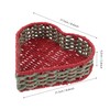 LABRIMP Handcrafted Heart Shape Woven Rattan Storage Basket Snack Fruit