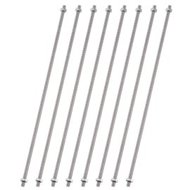 uxcell 8 Pack 8/32 Inch M4 Threaded Rods Studs with Hex Nuts, 8 Pcs M4 Stainless Steel Fully Threads Studs Rods, 16 Pcs Fully Threaded Hex Nuts for DIY Beaded Garden Stakes (12 Inch)