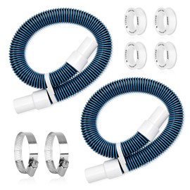 1 1/2" 3Ft Pool Filter Hose for Above Ground, Pool Pump Hoses with Kink-Free Swivel Cuff for Inground Pools, Heavy-duty Replacement Filter Hoses with 2 Clamps, 2 PTFE Tapes, 2 Set