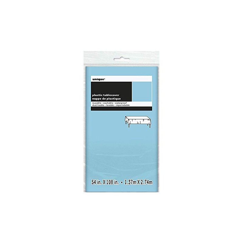 Plastic Tablecover 54"X108"-Powder Blue