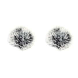 LeTradeJP Windscreen Pin Microphone Windmuff, Hairy Windscreen, Lapel Microphone, Windscreen, Noise Reducing, Microphone, Accessories, Black, Pack of 2 (0.4 inches (1 cm)