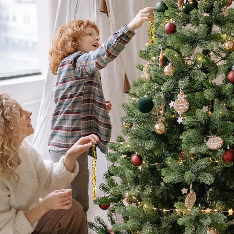 com-four® Tinsel – Coloured Tinsel Garland for Christmas – Christmas