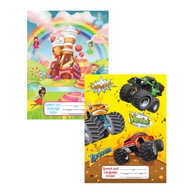 Super Duper Publications | 20 Speech and Language Homework Folders | Two Pockets & Sticker Saver Chart | Speech Therapy