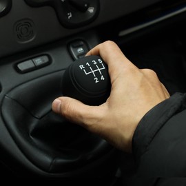 Car Gear Knob Cover 5 6 Speed Reverse Gear Right/Left Black Elastic Rubber Non-Slip Universal Waterproof Cover for Car Van Truck Quad (5 Speed - R Left)