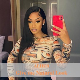 ALHER Small Cap Size Lace Front Wigs Human Hair Pre Plucked Baby Hair, 13X4 HD Transparent Lace Frontal Wigs 150% Density for Black Women, Small Cap Size 21-21.5 Natural Black 20 Inch