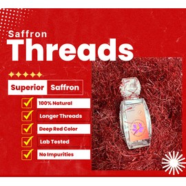 Superior Saffron Threads (Super Negin) Premium grade Saffron Spice for Paella, Risotto, Tea's, and all Culinary Uses ((2.0 Grams)