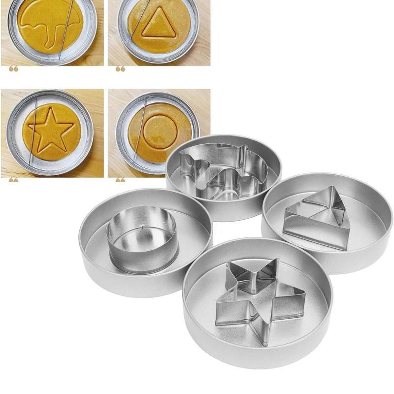 4Pcs Stainless Steel Cookie Cutter Set Biscuit Cutter Set Candy