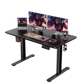 GallopFun 48'' Electric Standing Desk, Adjustable Height Standing Computer Desk, Rising Desk for Home Office, Adjustable Desk with Headphone Hook, Cable Management, Memory Preset (Black)