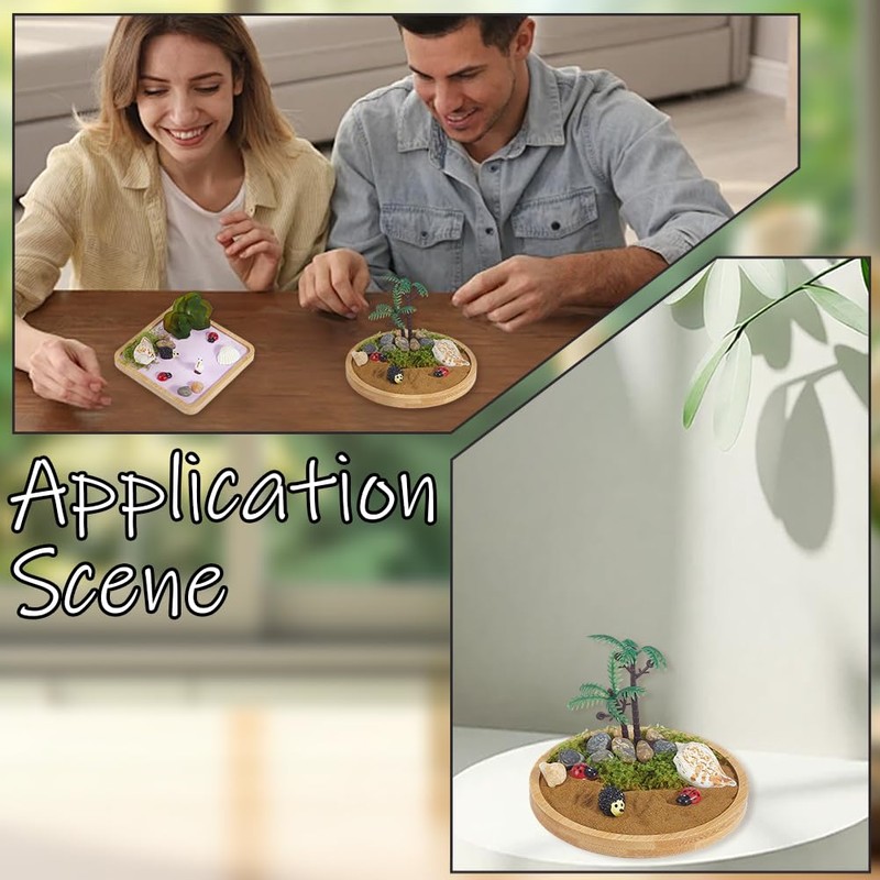 Zen Garden Kit for Desk Japanese Miniature Sandbox Ocean Beach