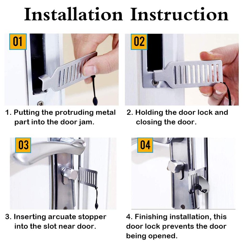 Sumnacon 2 x Door Lock for Travel, Hotel, Home, Apartment,
