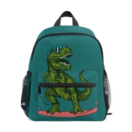ALAZA Children's Backpack, Kids Schoolbag Funny Skateboard Dinosaur Students Bookbag for Boys Girls, Chest Strap