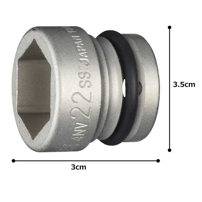 Tone Impact Short Socket 4NV-22SS 1/2-inch (12.7 mm) Drive Two-Face
