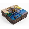 Inkdotpot Set of 6 Drink Coasters Decorative Non,Slip Cork Base
