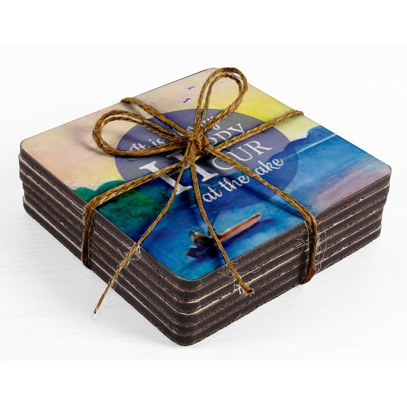 Inkdotpot Set of 6 Drink Coasters Decorative Non,Slip Cork Base