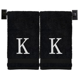 Monogrammed Hand Towels - Set of 2 - Genuine Turkish Towels - Choose Letter, Color & Modern Monogram