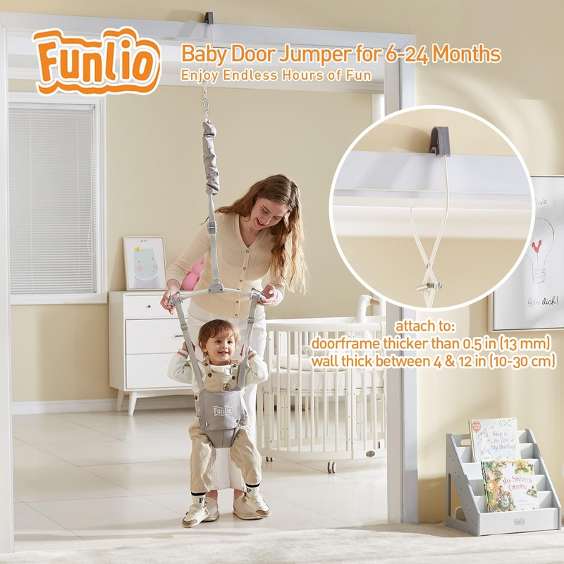 FUNLIO Baby Door Jumper for 6-24 Months (with Door Clamp),