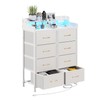 LUMTOK 8-Drawers Dresser with Power Outlets, Built-in Power Strips &