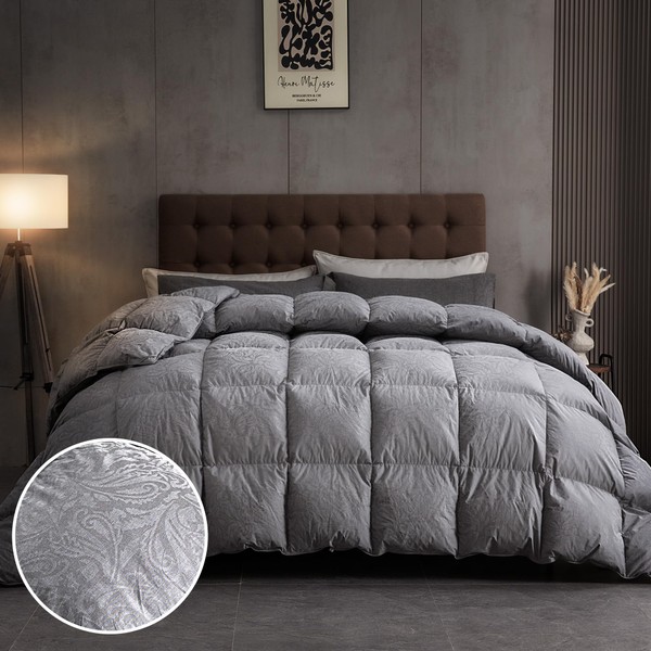 DAICO Goose Feather Down Comforter Twin Size, All Season Luxury