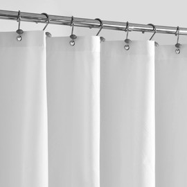 ALYVIA SPRING Extra Wide Fabric Shower Curtain Liner Waterproof - 108" x 72", Soft & Lightweight Wide Shower Curtain with Magnets, Machine Washable - 108x72, White