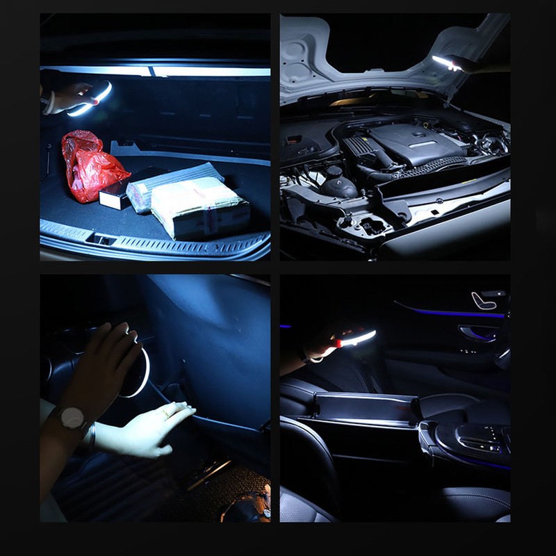 Car LED Lights USB Rechargeable Double Sided Magnetic Attraction ABS